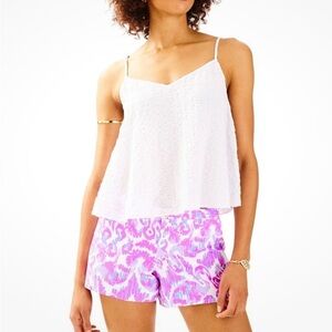 Lilly Pulitzer 100% Cotton Adie Short Shorts Amethyst Beach Bathers Womens 0 EUC